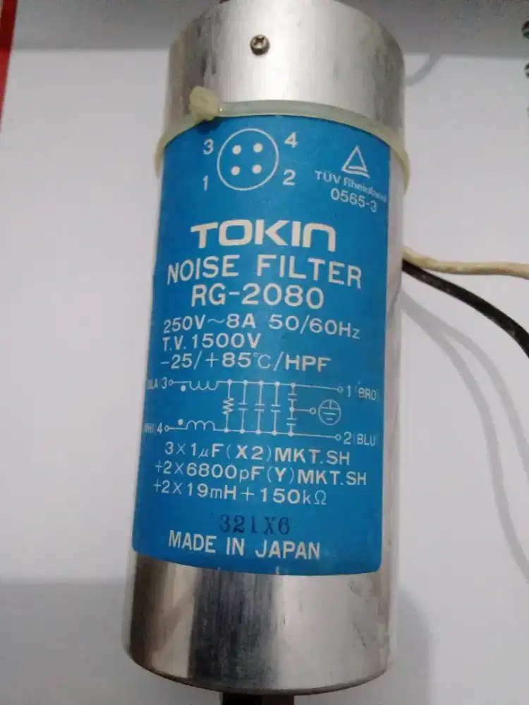 TOKIN NOISE FILTER RG-2080 250V-8A,50/60HZ,T.V.1500V