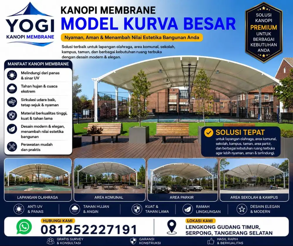 Kanopi Membrane Premium Custom Harga Terjangkau