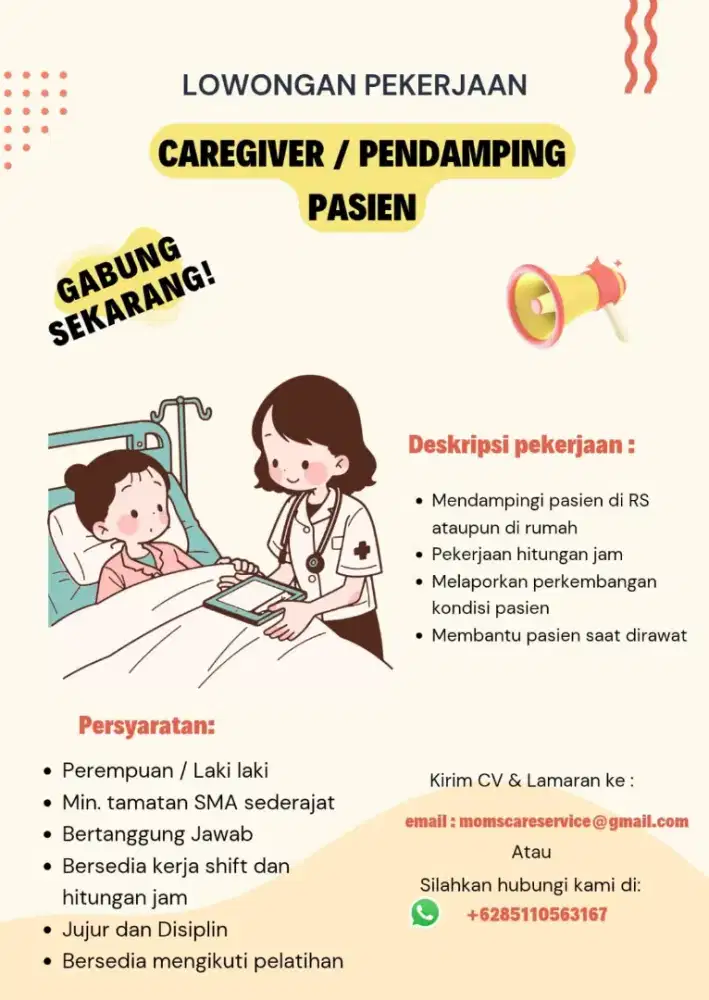 Lowongan pekerjaan caregiver