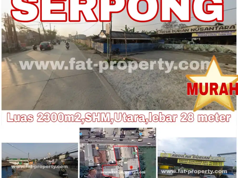 Dijual lahan komersil di Jl Raya PUSPITEK No 69,Sebrang Showroom Vind dan Bakmi Gacoan,Serpong,Banten.