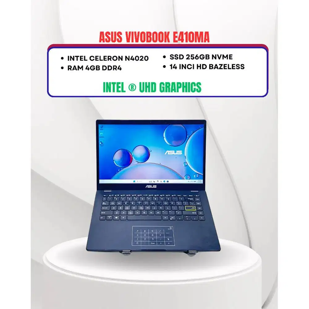 ASUS VIVOBOOK E410MA N4020 RAM 4GB SSD 256GB 14inci BAZELESS