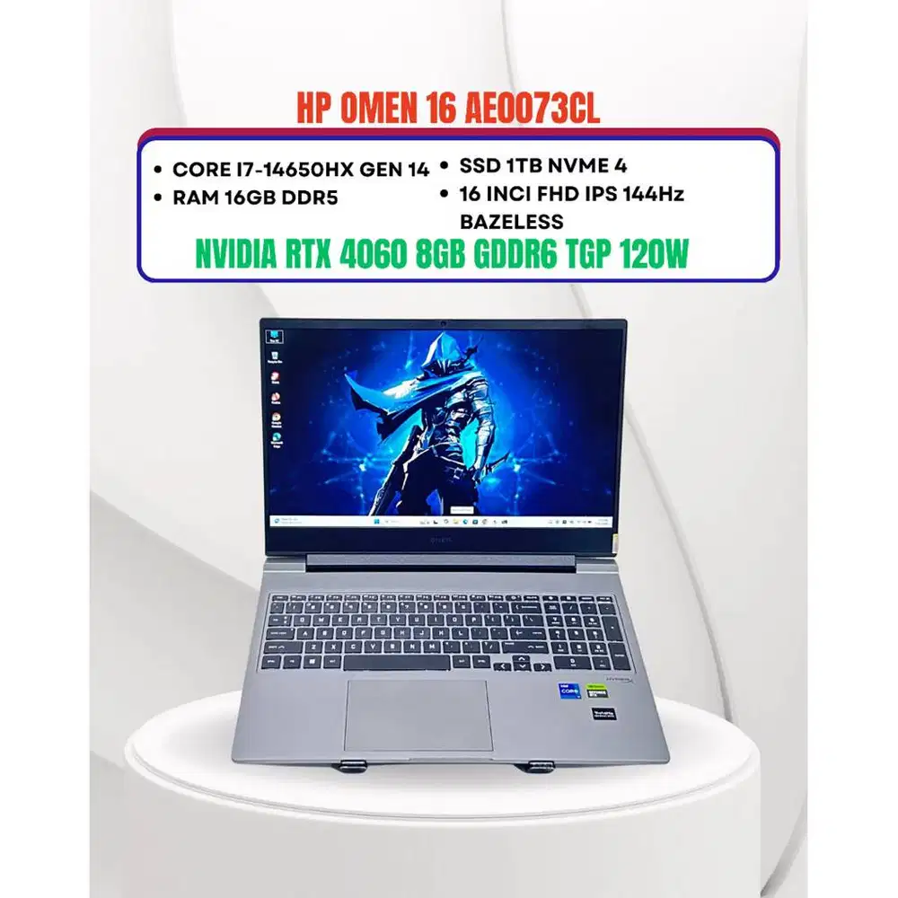 HP OMEN 16 AE0073CL CORE I7-14650HX NVIDIA RTX 4060 RAM 16GB SSD 1TB