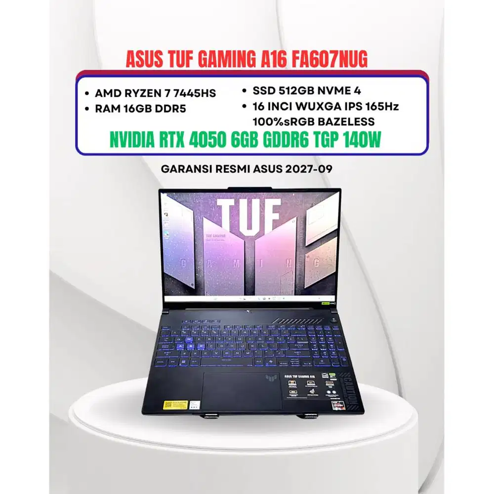 ASUS TUF GAMING A16 FA607NUG AMD RYZEN 7 7445HS NVIDIA RTX 4050 16.1in
