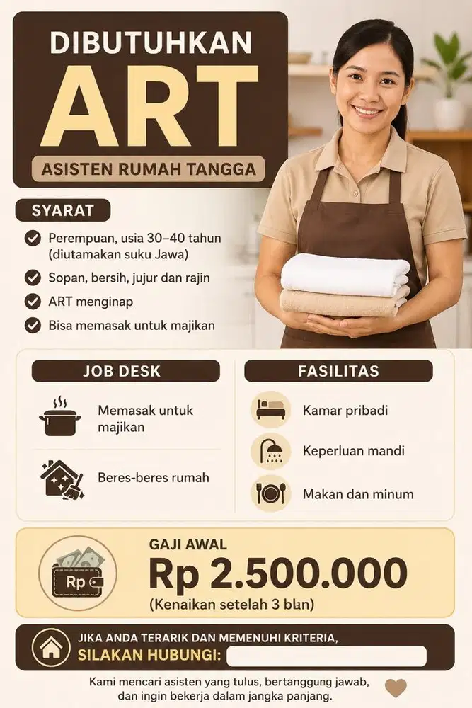 Loker ART menginap