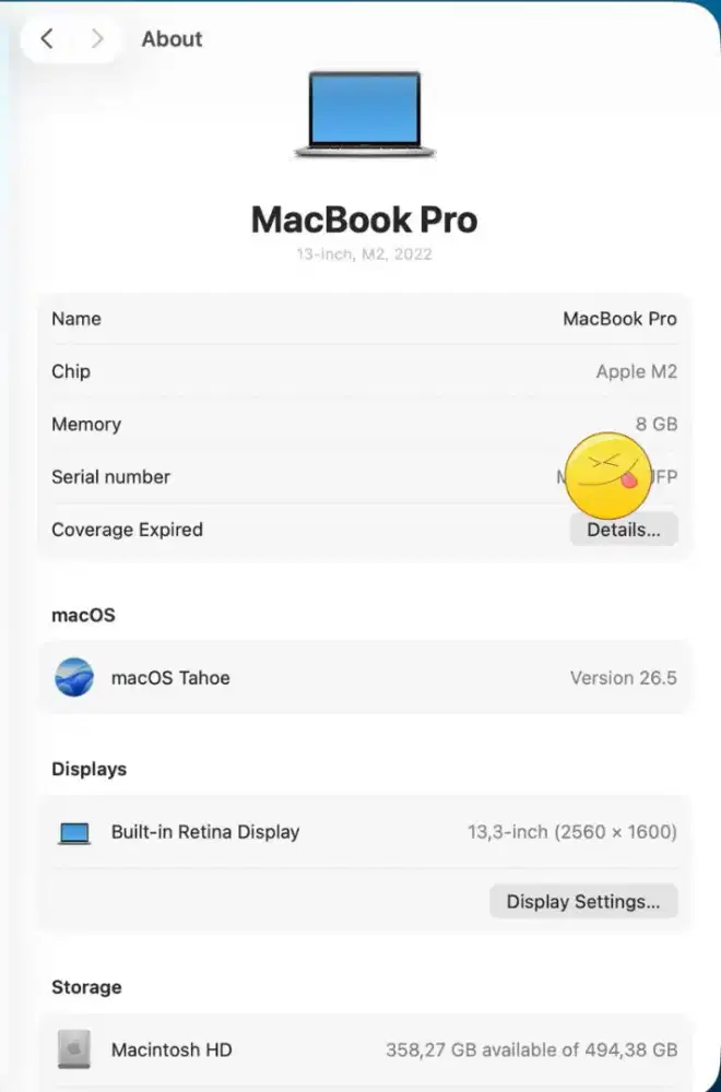 Macbook Pro M2 2022 8/512Gb