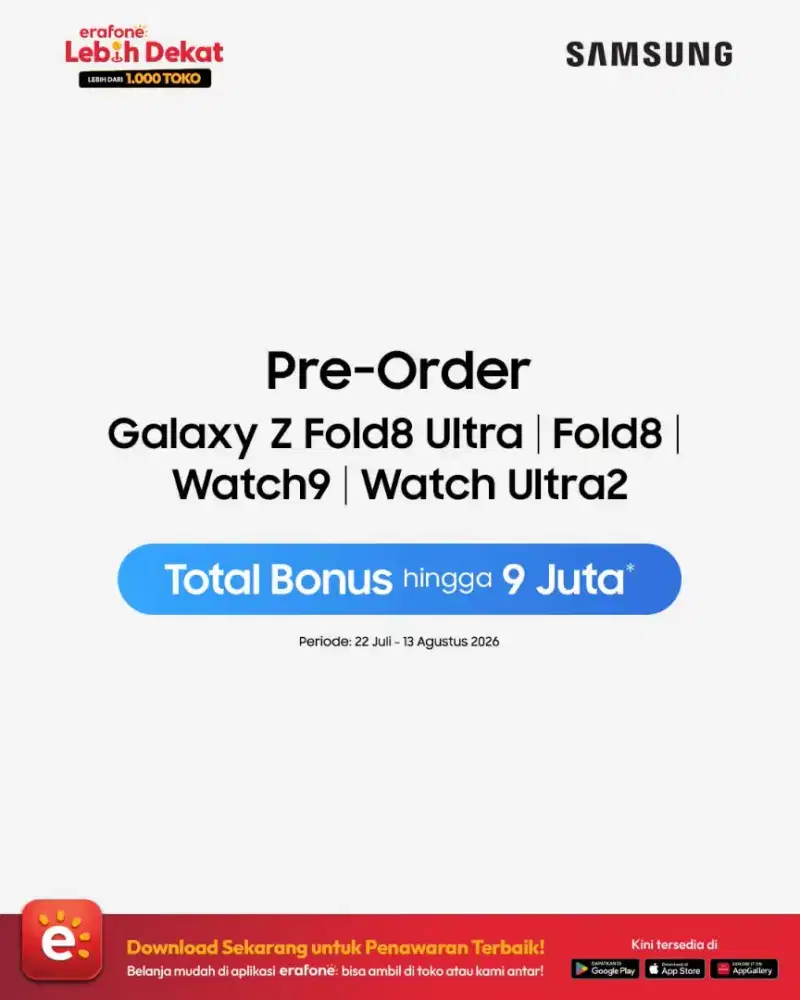 Preorder sekarang Galaxy Z Fold8 Ultra | Fold8 | Watch9 | Watch Ultra2