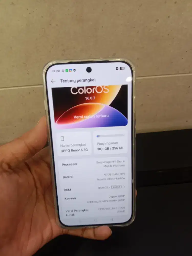 Oppo reno 16 5g 8/256 HP charger