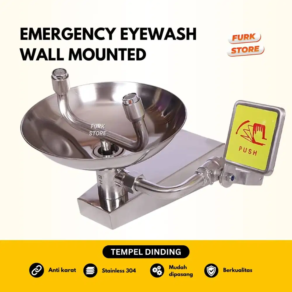 Eyewash Wall Mounted Stainless Steel EWWM01 – Eye Washer Tempel Dindin