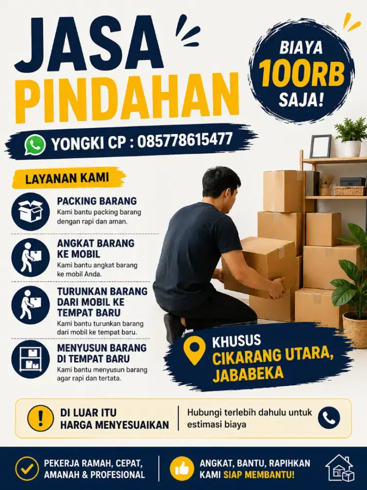 JASA BANTU PINDAHAN – CIKARANG UTARA & JABABEKA