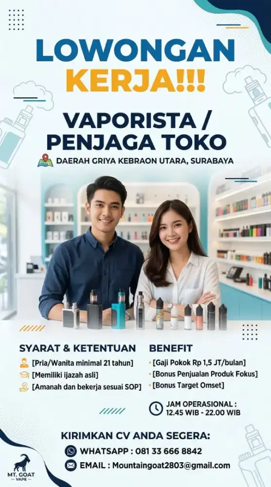 Di cari pegawai wanita/pria