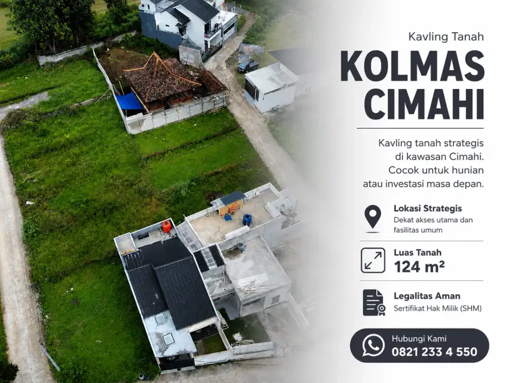 Investasi Kavling 124 m² Lokasi Strategis Kolmas Cimahi