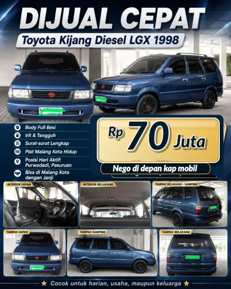 Dijual Kijang LGX diesel 1998