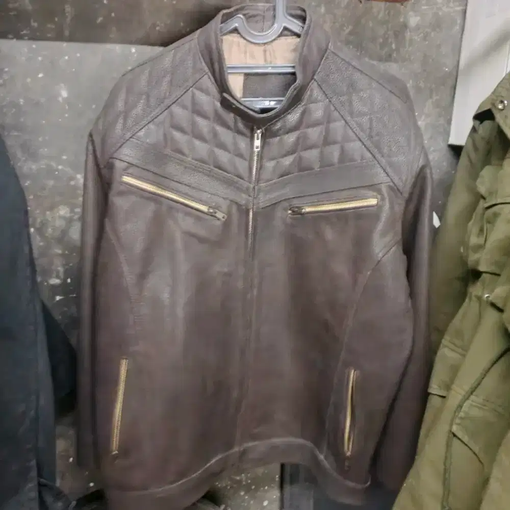 Jaket Kulit Asli Motif Digital