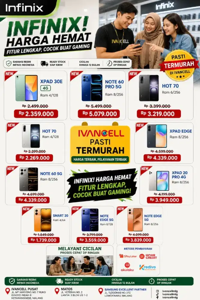 INFINIX 1JT AN READY CICILAN BUNGA RENDAH BISA TUKAR TAMBAH