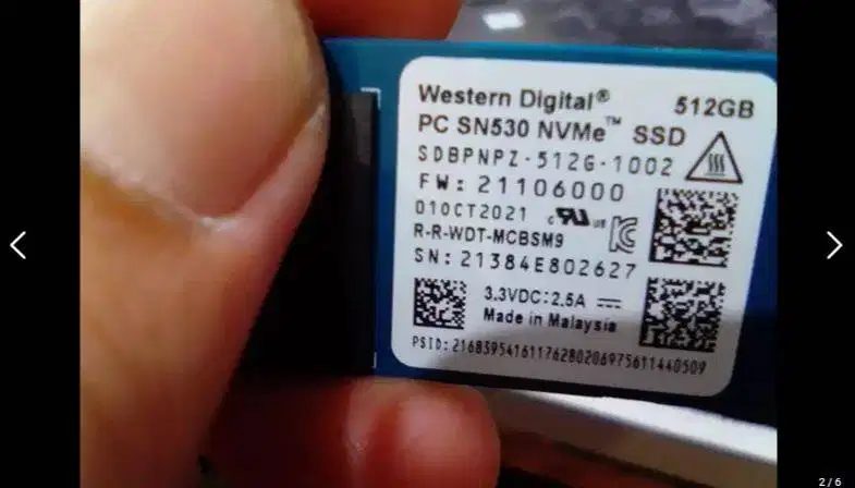 SSD NVMe WD 512GB SN530