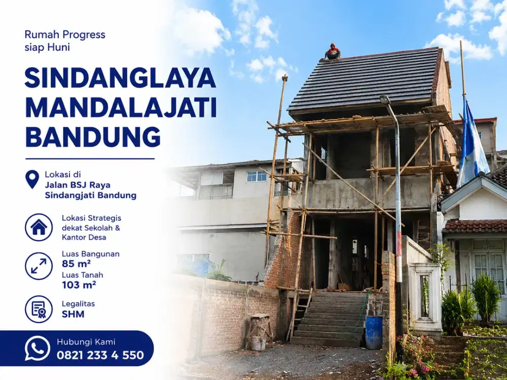 Rumah Progress 2 Lantai Siap Huni di Sindanglaya Mandalajati Kota Bandung
