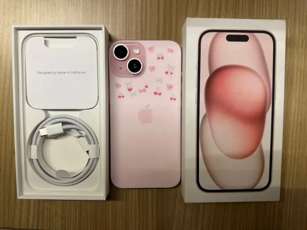 iphone 15 pink 128gb ibox lengkap like a new