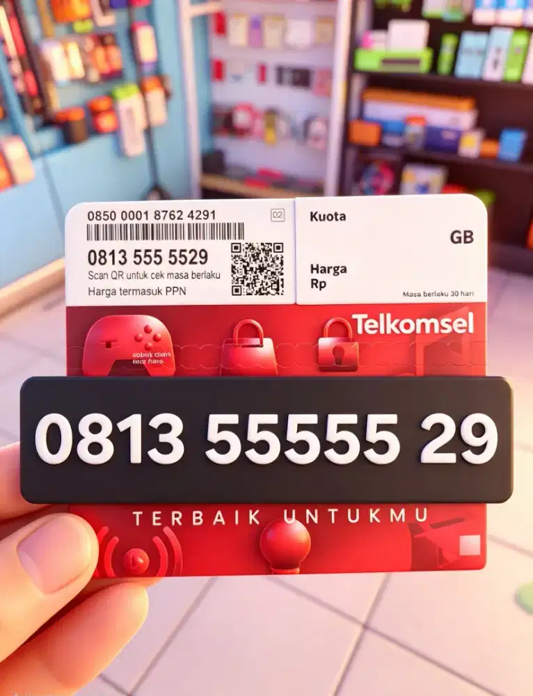 Nomor Cantik Telkomsel simPATI 11 Digit Rapi Panca Lima 5555529