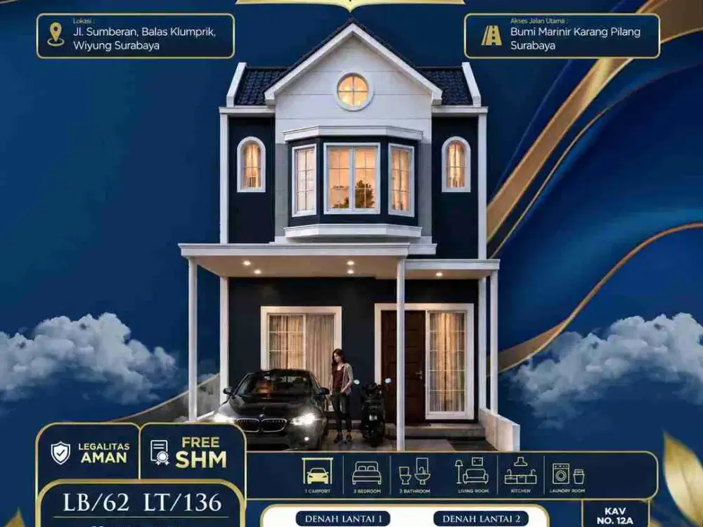 Rumah Wiyung Surabaya Luas Jumbo 136 Bisa Kpr Tanpa DP