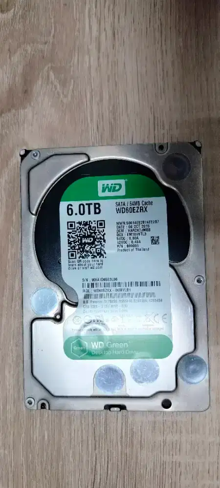 Hardisk Second WD Green 6TB Desktop HDD 3.5 SATA