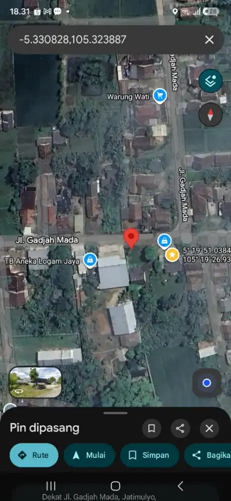 Jual tanah 400m² pinggir jalan. Jatimulyo, kec jati agung