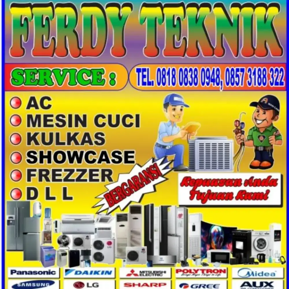 menerima jasa service AC .kulkas frezer.dll