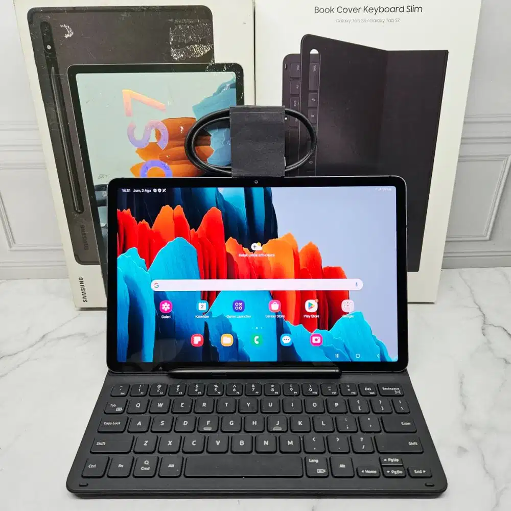 Samsung Galaxy Tab S7 FE 5G 6/128GB Fullset Keyboard Pen Ori No Minus