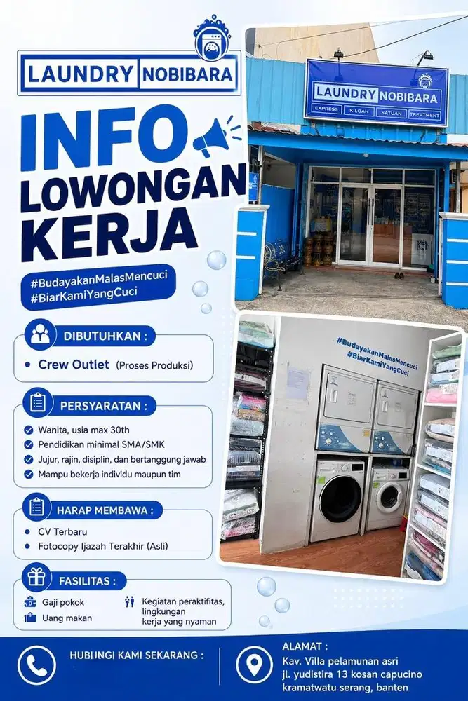 LOWONGAN PEKERJAAN KARYWAN LAUNDRY