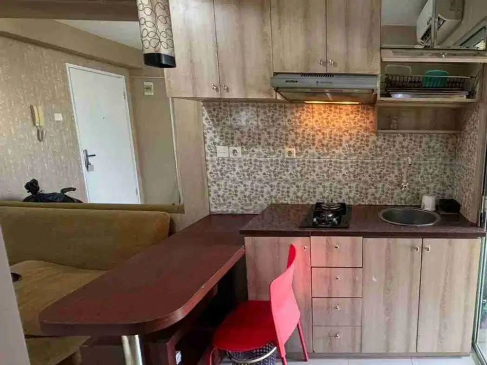 sewa apart green palace per 3bln 2br full furnished view kolam renang/taman tower depan