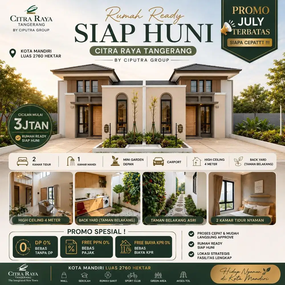 Rumah Tanpa Dp | Rumah Free Ppn | Rumah Reday Citra Raya Tangerang