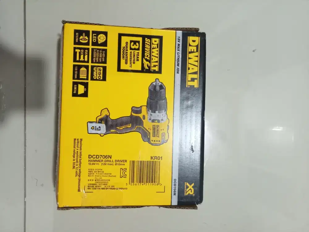 DEWALT DCD706N-KR01 12V XR BRUSHLESS CORDLESS DRILL DRIVER(Unit Baru)