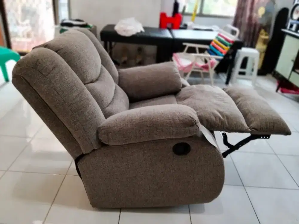 Sofa recliner fabric 1 seater abu abu