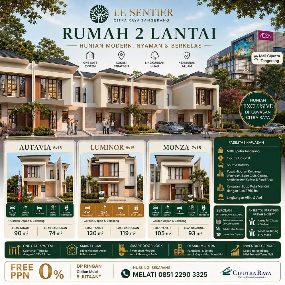 Rumah 2 lantai Ready | Rumah Tanpa Dp | Rumah Stategis Citra  Raya