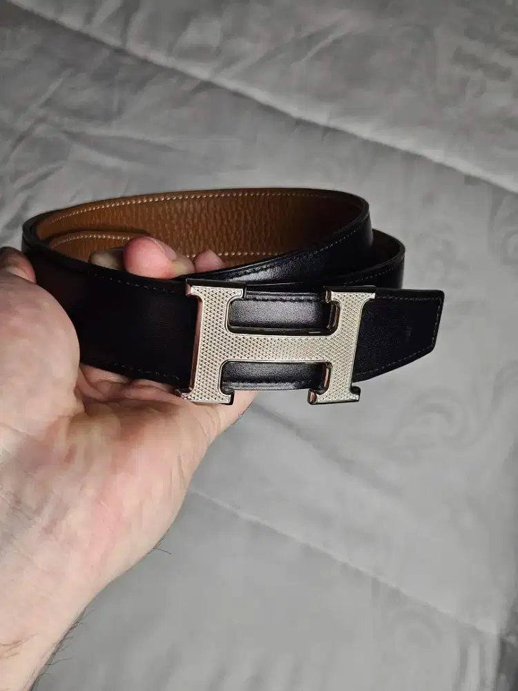 H3rmes Belt 2023 Reversible Noir / Gold