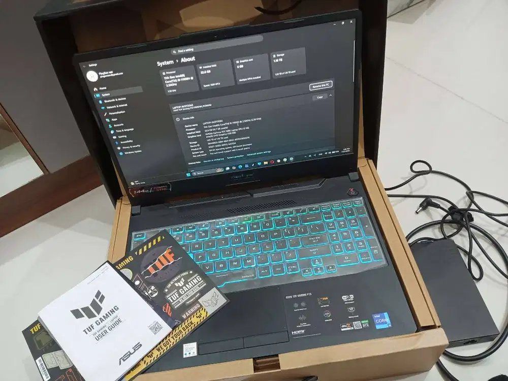 second Laptop Asus tuf Gaming F15 i9 32GB RAM 1TB ssd nvme Storage