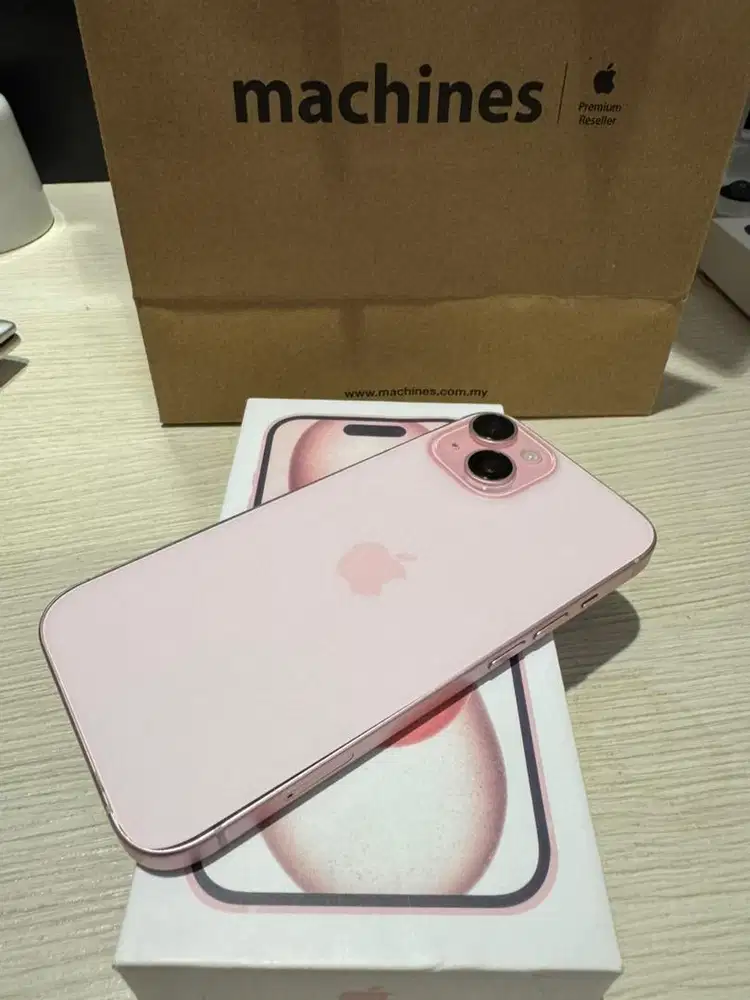 Iphone 15 128gb pink terdaftar beacukai imei aman mulus fullset ibox