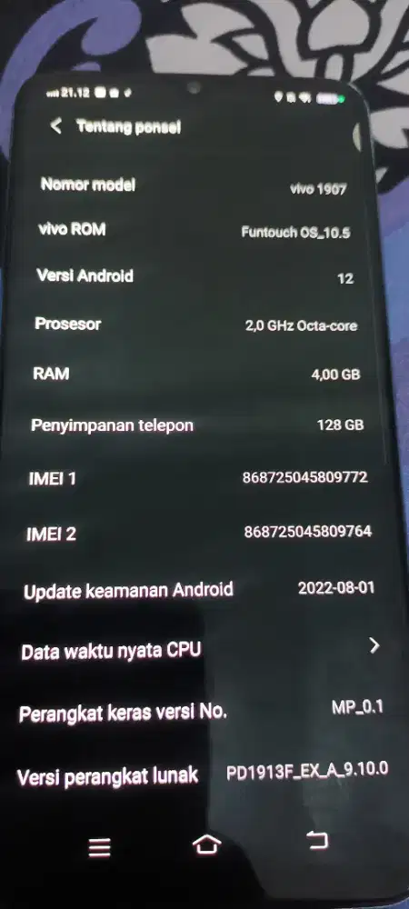Vivo s1 4/128 siap pakai