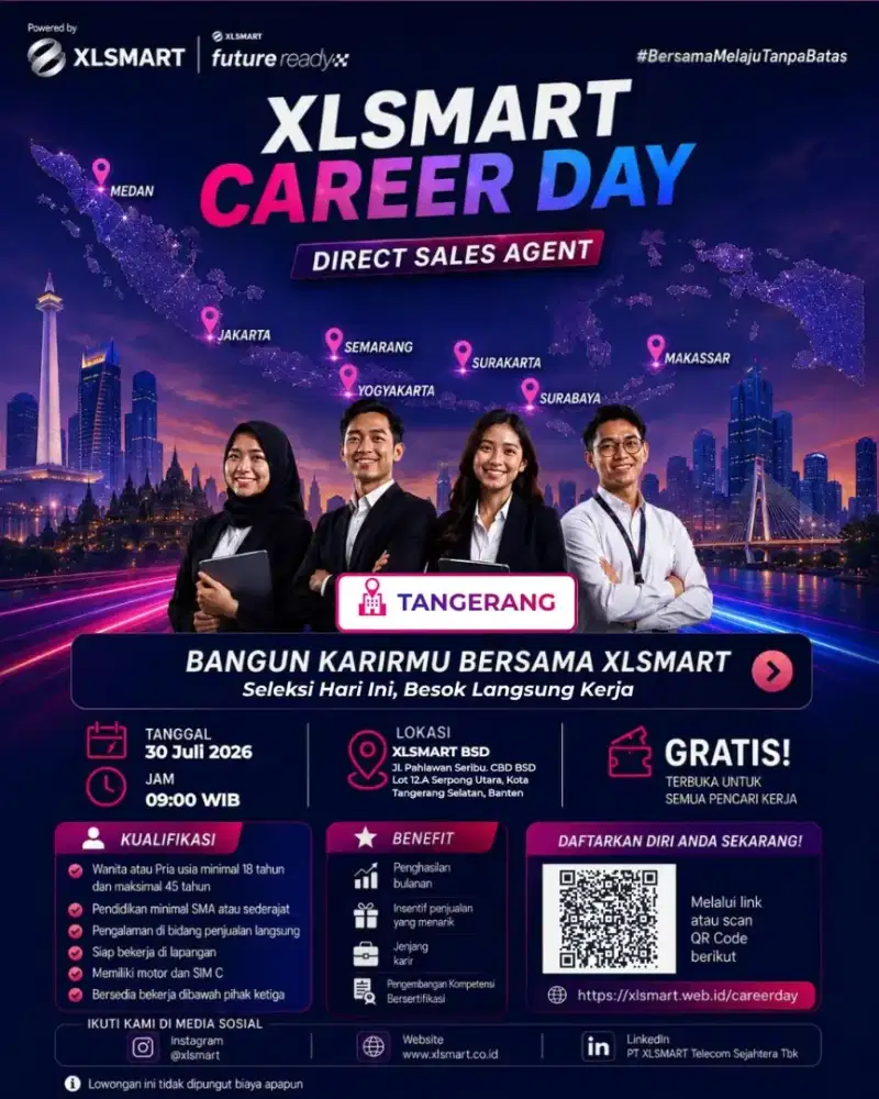BUTUH CEPAT LANGSUNG KERJA SALES INTERNET WIFI XL KOTA TANGERANG