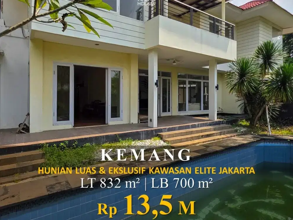 Dijual Cepat Rumah Kemang 832m2 5KT 13.5M