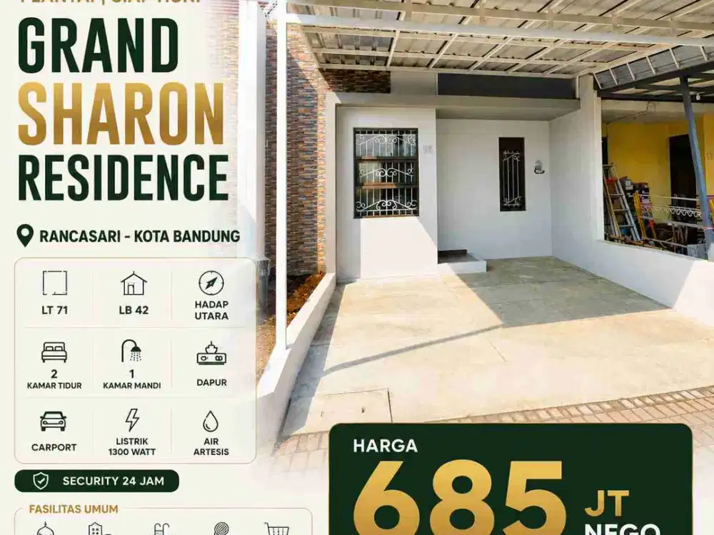 Langka 600 Jutaan di Grand Sharon Residence, Kota Bandung
