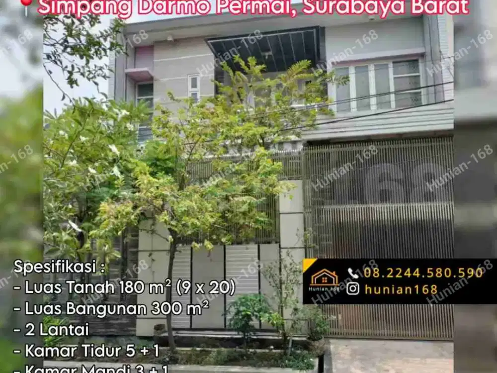 Jual Rumah Perumahan Raya Simpang Darmo Permai Selatan Utara Surabaya Barat Taman Puncak Permai Sambisari Sambikerep