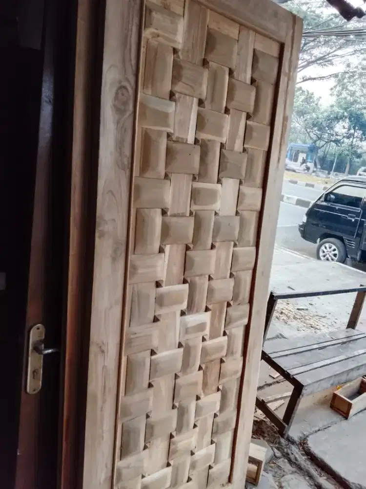 Pintu minimalis nya ready dari kayu bekas meranti oven berkualitas