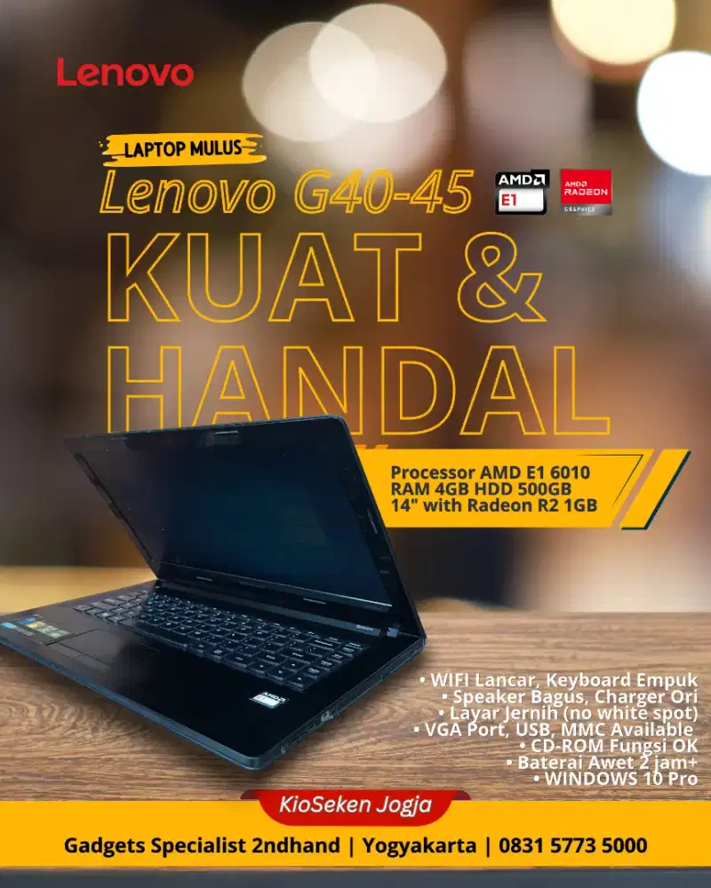 Laptop Lenovo G40 Siap Pakai