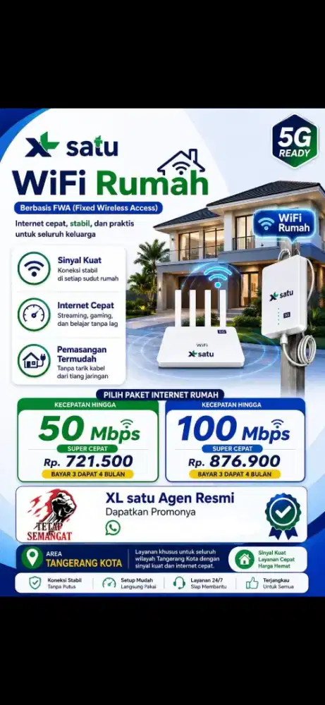 PASANG WIFI XL SATU JABODETABEK