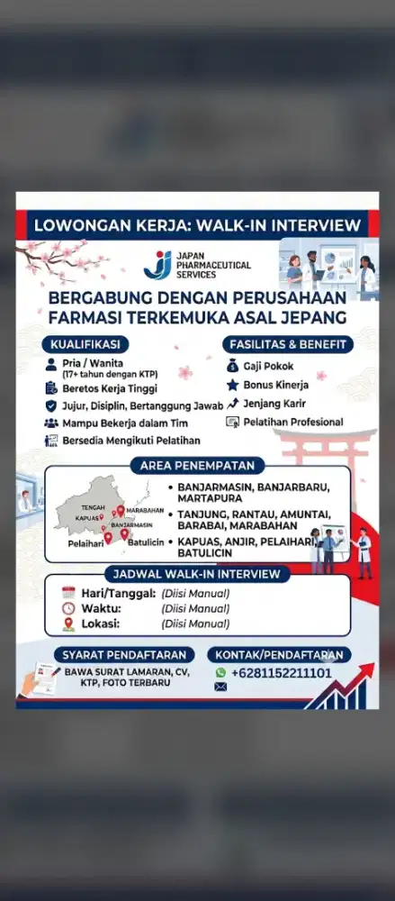 Lowongan kerja banjarmasin, banjarbaru, martapura