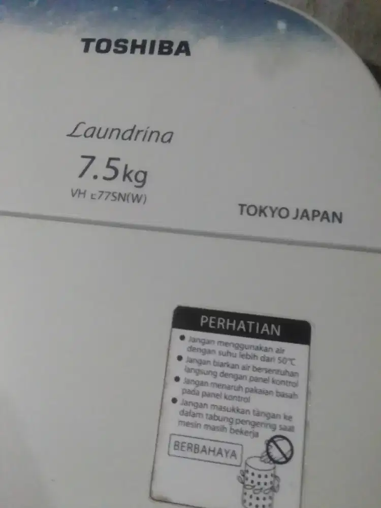 Jual mesin cuci Toshiba 2 tabung 7,5kg