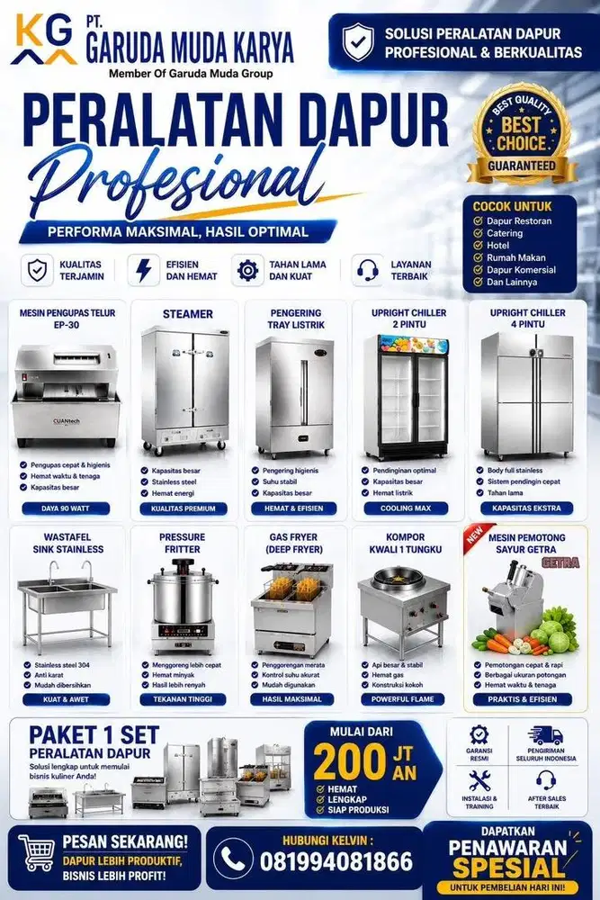 Menjual 1 Set Peralatan Dapur MBG & HORECA
