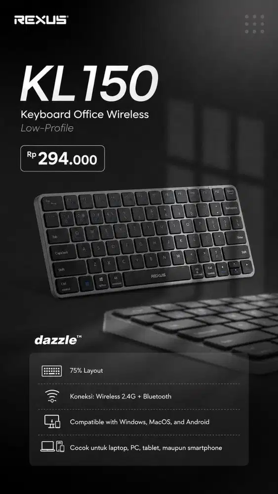Keyboard office bluetooth rexus KL150