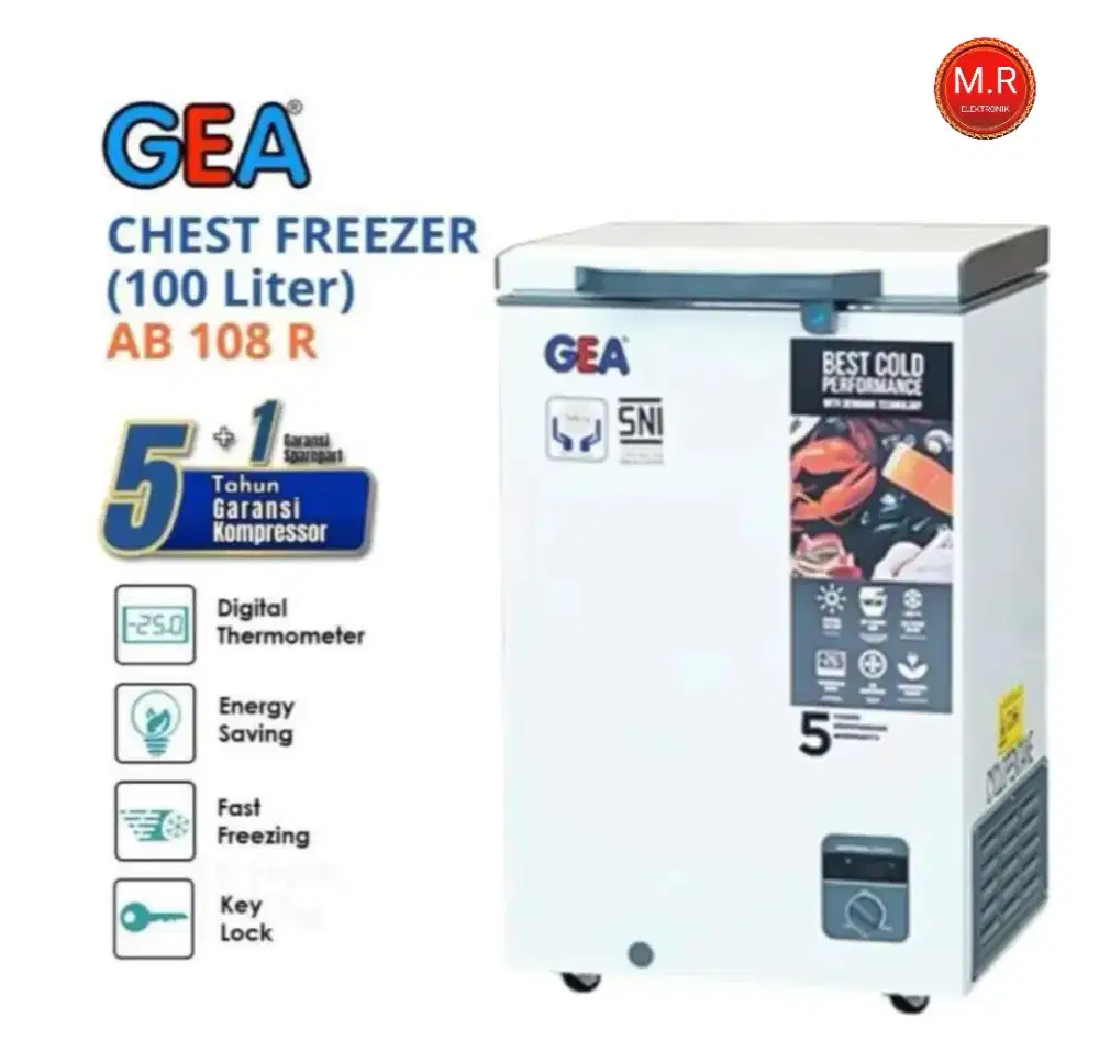 PROMO FREEZER GEA 100 LITER AB108R GARANSI RESMI 5 TAHUN
