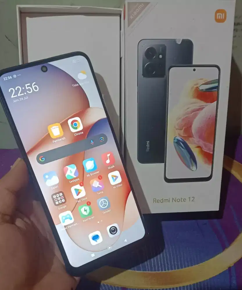Redmi note 12 spek 6/128 Kel hp cas box